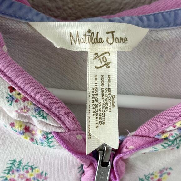 Matilda Jane Jacket Girls 10 Pink Hoodie Love All Around Heart Enchanted Garden - Picture 6 of 9